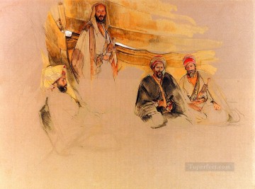 John Frederick Lewis Painting - A Bedouin Encampment Mount Sinai Oriental John Frederick Lewis